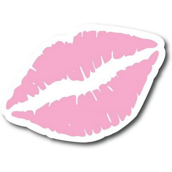 Kiss Mark Pink Lips 6" Car Decal