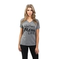 thumbnail image 2 of Thread Tank Livin' That Basketball Mom Life Women's Fashion Relaxed V-Neck T-Shirt Tee Heather Grey 2X-Large, 2 of 4