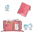 thumbnail image 5 of Contact's Genuine Leather Women Bifold Wallets RFID Blocking (Watermelon Red), 5 of 11