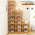 thumbnail image 4 of Bamboo Shoe Rack - Vertical Shoe Rack for Small Spaces, Tall Narrow Shoe Rack Organizer for Closet Entryway Corner Garage and Bedroom,Skinny Shoe Shelf Free Stackable DIY - Space Saving Storage, 4 of 8