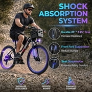Electric Bike for Adults – 26 Commuter/Mountain Ebike with 750W Peak Motor, 25MPH, 40+ Miles, 576Wh Removable Battery, 7-Speed, UL2849