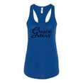 thumbnail image 2 of Wild Bobby Grace Wins Script Inspirational/Christian Women Racerback Tank Top, Royal, Small, 2 of 5