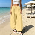 thumbnail image 3 of HappyYEE Women’s Baggy Balloon Pants Elastic Waist Wide Leg Joggers with Pockets Loose Fits Cuffed Ankle Lightweight Travel Trousers S, 3 of 7