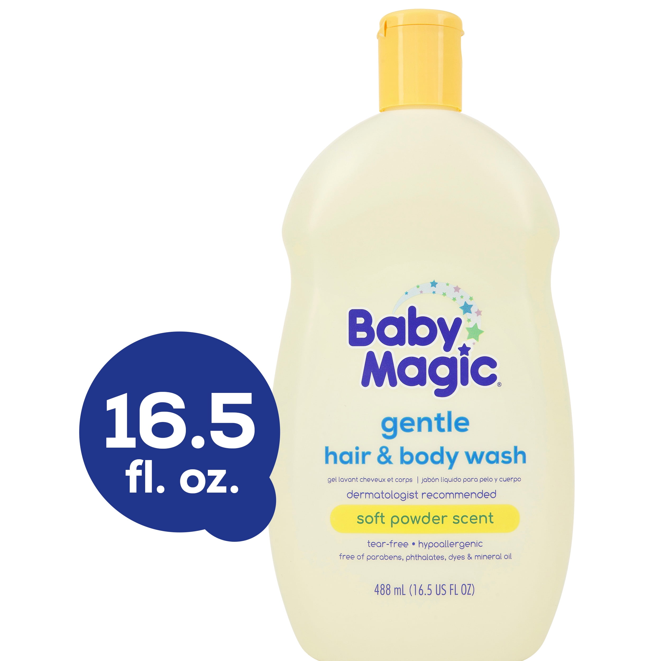 Baby Magic Tear-Free Gentle Hair and Body Wash, Soft Powder Scent, Hypoallergenic, 16.5 oz.