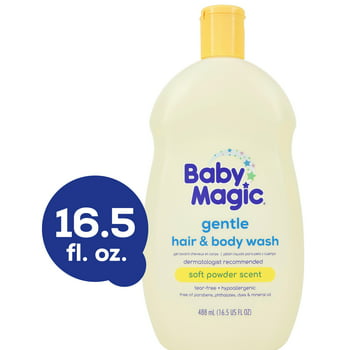 Baby Magic Tear-Free Gentle Hair and Body Wash, Soft Powder Scent, Hypoenic, 16.5 oz.