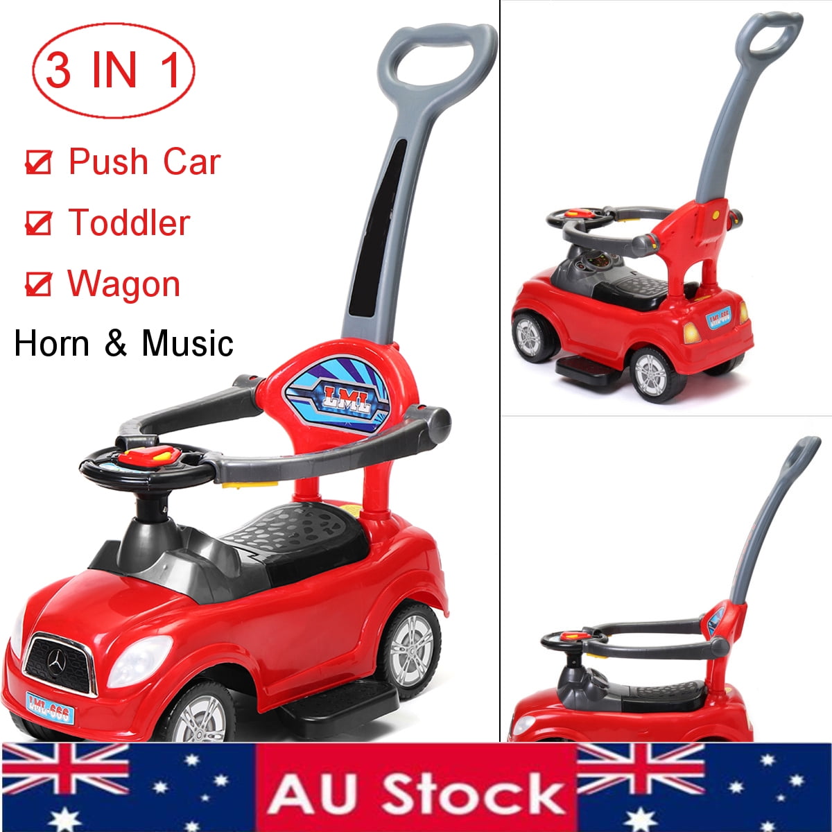 smoby push along car with parent handle