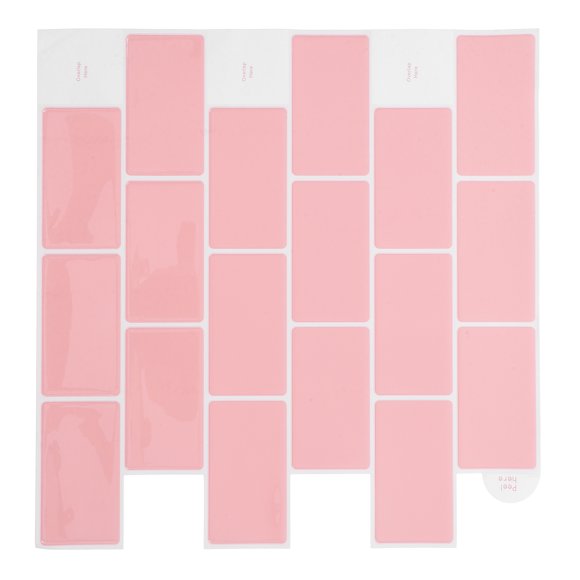 SHOWERORO mosaic tile stickers decal bathroom kitchen splashback tile Self-Adhesive Decorative Tiles PET Pink 1Set
