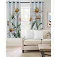 thumbnail image 2 of Spring Floral Blackout Curtains 45 Inches Long, Watercolor Summer Botanical White Daisy 2 Panels, Thermal Insulated Room Darkening Drapes with Grommets, 42W x 45L Each Panel, 2 of 5