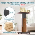 thumbnail image 4 of Soportes de altavoz Rimous de madera con altura ajustable para 50 libras, 4 of 7
