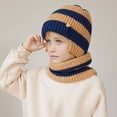 thumbnail image 2 of Kids Color Block Knit Set - Warm Ear Flap Hat And Neck Warmer Combo, Winter Stocking Stuffers, For Girls Boys Outdoor Cold Weather Christmas Gifts for Teens, 2 of 8