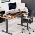 thumbnail image 3 of VIVO Rustic Vintage Brown 26" Height Adjustable Standing Desk Riser Sit to Stand, 3 of 9