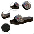 thumbnail image 6 of Mepaouo Womens Flat Sandals Dressy Summer Slip on Slides Jewel Open Toe Slippers Walking Beach Shoes, 6 of 9