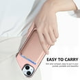 thumbnail image 2 of Magnetic 2 in 1 Detachable Wallet Compatible with iPhone 15 Case, with Card Holder Faux Leather Men Women Compatible with MagSafe Phone Cover for iPhone 15, Pink, 2 of 11