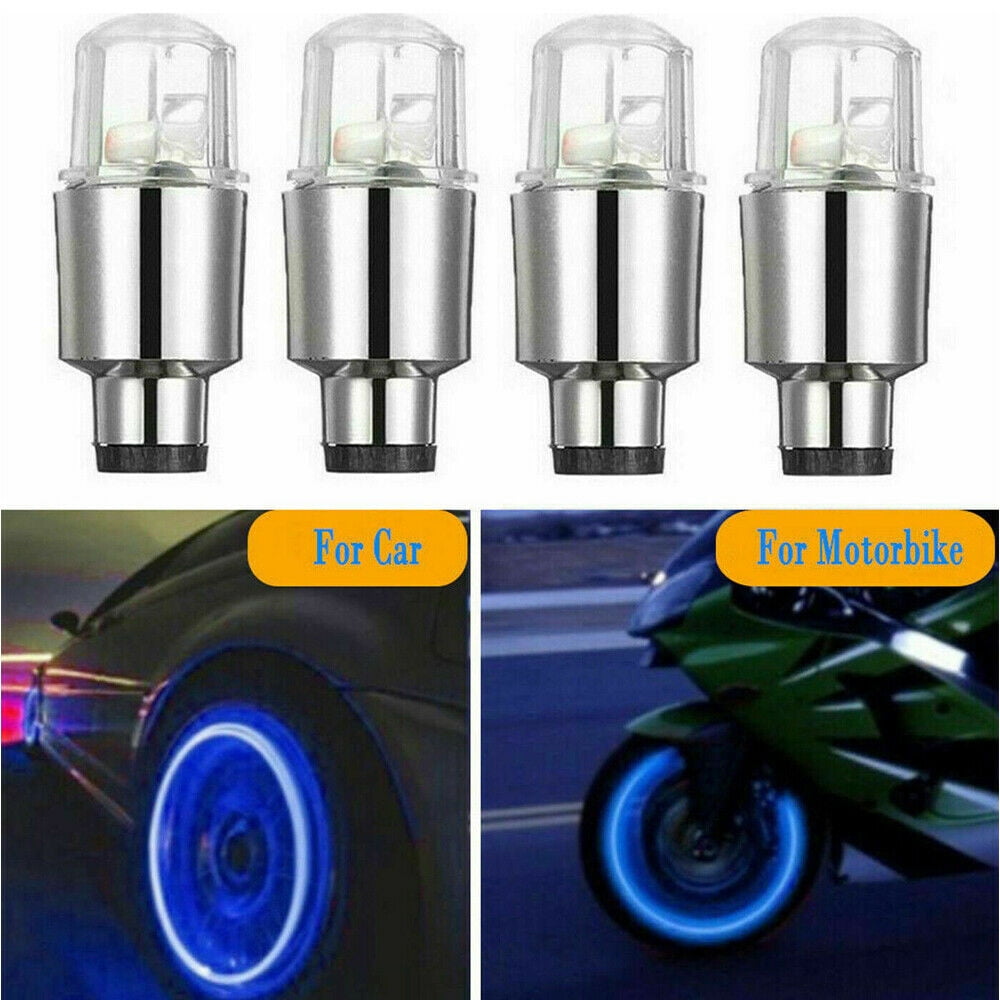 Car Tire Wheel Lights, 4pcs Car Wheel Tire Air Valve Cap Light Colorful