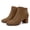 Dark Brown Suede, variant on Womens Chic Ankle Boots Suede Block Heel Fashion Dress Shoes for Office