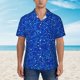 thumbnail image 2 of Balery Blue Circles Mosaic Camisas hawaianas de manga corta para hombre, camisas playeras de corte holgado, camisas de vacaciones con botones,XX-Large, 2 of 7