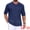 Dark Blue, variant on DARING DIVA Men's Striped Summer Short Sleeve Knitted See Through Shirts L Dark Blue