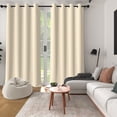 thumbnail image 3 of Lfeey Beige Blackout Curtains, Thermal Insulated for Bedroom/Living Room, 52x84 Inch Solid Grommet Drapes, 2 Panels, 3 of 6