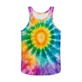 thumbnail image 5 of BLTIBY Men's Tank Top Tie Dye Graphic Sleeveless Beach Shirts Crew Neck Pullover Blouse for Vacation Gym Running Workout Light Blue XXL, 5 of 6