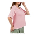thumbnail image 3 of Blusa George para Mujer, Blusa Manga Amplia 3/4 Cuello Redondo Rosa Claro Talla 42, 3 of 4
