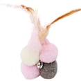 thumbnail image 1 of Bangcool Cat Chew Ball Plush Interactive Soft Cat Feather Ball Kitten Play Ball with Bell, 1 of 10
