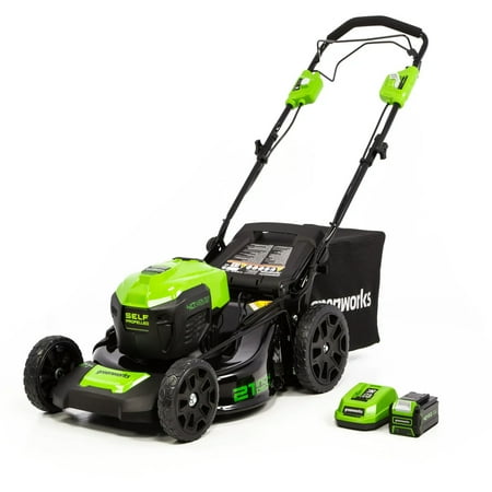 Greenworks 40V 21-inch Brushless Self-Propelled Lawn Mower with 5Ah Battery and Charger  2515602