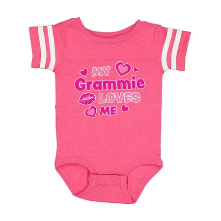 

Inktastic Valentine s Day My Grammie Loves Me Hearts and Lips Gift Baby Boy or Baby Girl Bodysuit