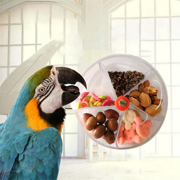 TIMIFIS Cat Pet Supplies Rotating Parrots Toy Bird Food Toy for Parrots Food Dispenser Toy Rotating Round Wheel Plastic Toy RotatingFall/Winter