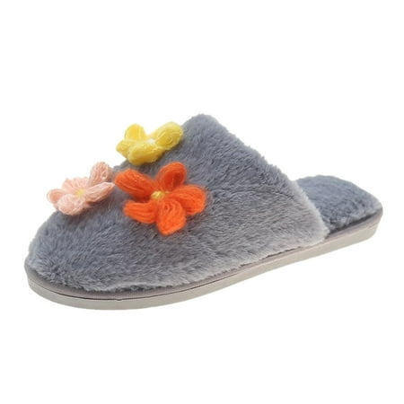 

House Slippers For Women Women Slippers Autumn And Winter Flowers Fashion Cute Comfortable Warm Flat Indoor And Outdoor