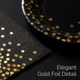 thumbnail image 5 of 175 Pcs Black and Gold Paper Plates and Napkins Set for 25 Guests, Disposable Party Supplies with Gold Polka Dots Compostable Dinnerware for Birthday, Graduation, Father's day or Daily Use, 5 of 8
