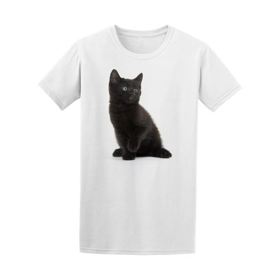 Cute Baby Black Kitten T-Shirt Men -Image by Shutterstock, Male Medium