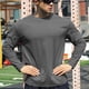 thumbnail image 1 of pstuiky camisas de manga larga para hombre, Sudadera deportiva de manga larga con cuello redondo para hombre, color liso, para correr, fitness, primavera y otoño top de hombre xxl, 1 of 4