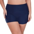 thumbnail image 6 of Ocean Blues Women's Plus Size High-Waisted Ruched Board Shorts Boyshorts Swim Bottoms Navy Blue Swim Shorts Size Medium, 6 of 10