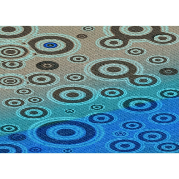 Ahgly Company Indoor Rectangle Patterned Blue Jay Blue Area Rugs, 7' x 9'