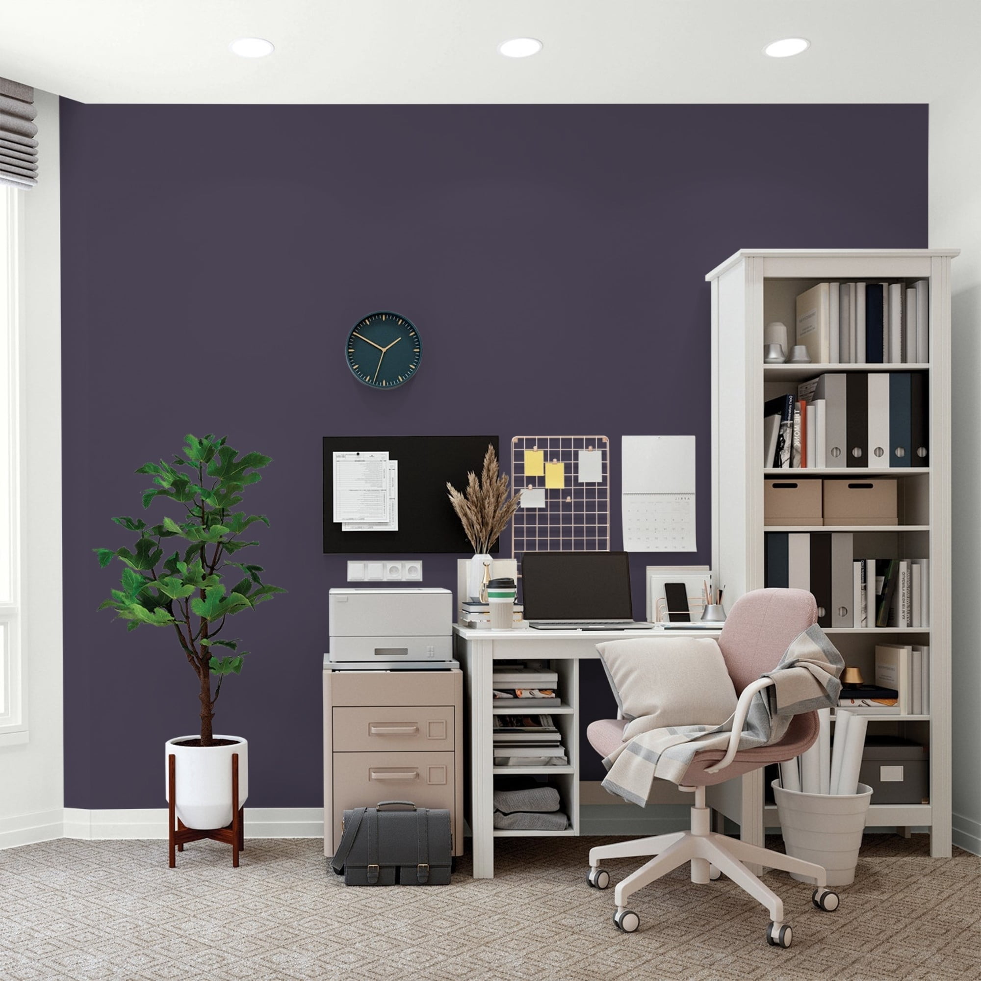 Glidden One Coat Blackberry / Purple Flat Interior Paint with Primer, 1 Gallon