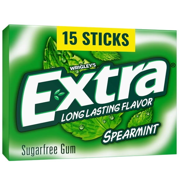 Extra Gum Spearmint Sugar Free Chewing Gum, Single pack - 15 Stick