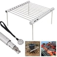 thumbnail image 2 of 1 Set Portable Camping Grill Folding Stainless Steel Charcoal BBQ Grill For Picnic Outdoor Stainless Steel Pipe Barbecue Bracket, 2 of 12