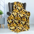 thumbnail image 4 of Abstract Soft Flannel Fleece Blanket, Cubes and Blocks Form Abstract Style Geometric Digital Graphic Art Pattern, Cozy Plush for Indoor and Outdoor Use, 50" x 70", Black Yellow Brown, by Ambesonne, 4 of 5