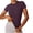 Purple, variant on Ltctricy Workout Tops for Women Seamless Short Sleeve Crew Neck Athletic Slim T Shirts Tight Running Gym Yoga Tees