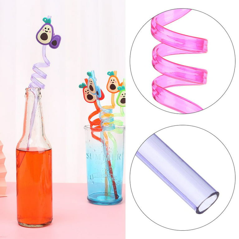 8pcs Reusable Cartoon Drinking Straws Reusable Plastic Straws Cartoon Straws  Childrens Birthday Supplies Party Decorations