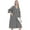 Gray, variant on Women's Zipper Robe, Unisex Soft Lightweight Bathrobe 3/4 Sleeve Pockets Pajama Dress