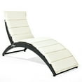 thumbnail image 4 of Spaco Patio Lounge Chair, Patio Rattan Lounge Chair Back Adjustable Chaise Recliner with Cushioned, White, 4 of 7