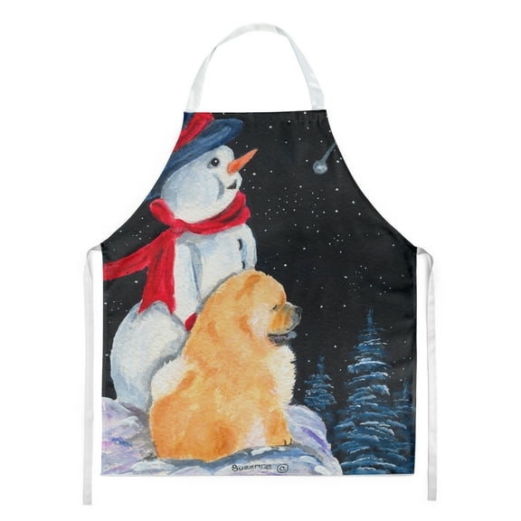 Carolines Treasures SS8554APRON Snowman with Chow Chow Apron Large multicolor