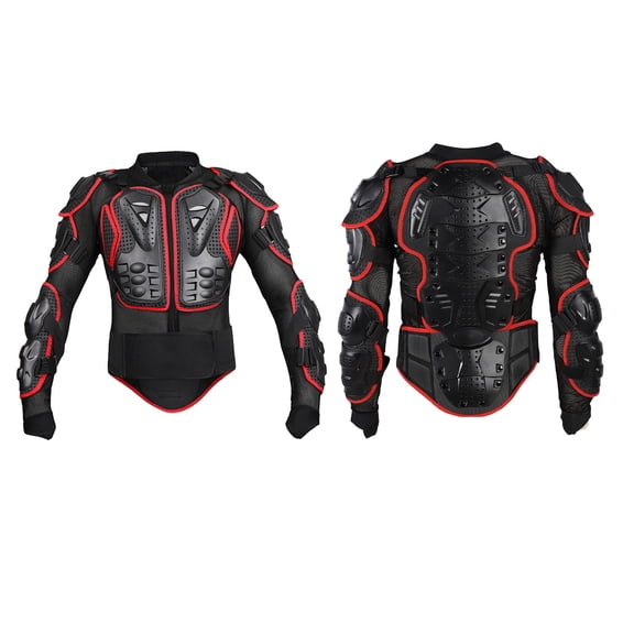 Chaqueta Protectora De Motocicleta Armor De Cuerpo Completo Atentable Ajustable Ajuste Bike Bike Bike Protección De ProtecciónE De La Columna Para Motocross ATV Negro Negro