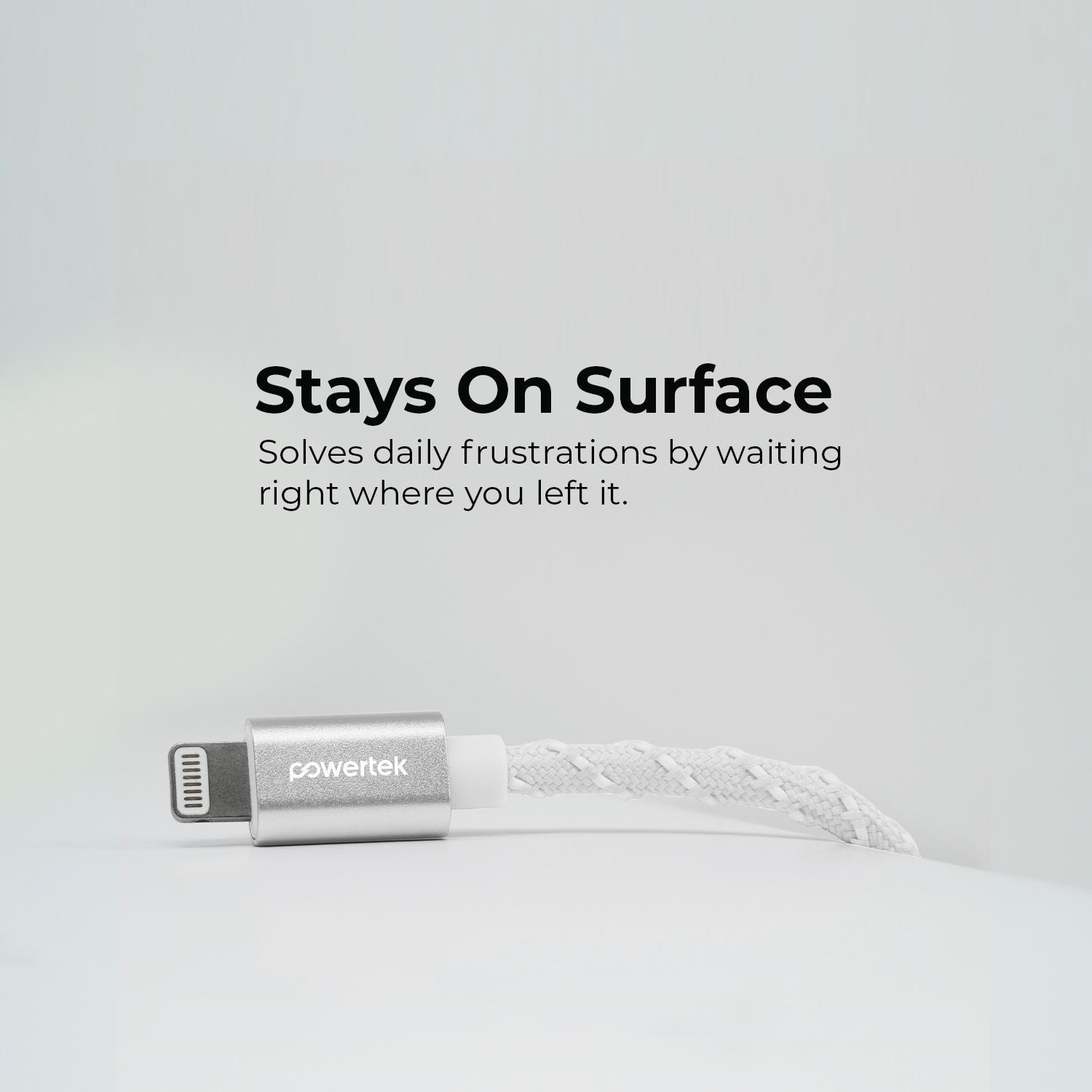 Liquipel Powertek USB-A to Lightning Cable, 6ft, White photo 3