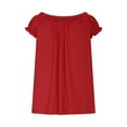 thumbnail image 6 of Htigea Women Summer Front Tank Tops Cap Sleeve Pleated Babydoll Tops Casual Loose Fit Going Out Flowy Shirt Fall Savings Red,2XL, 6 of 6