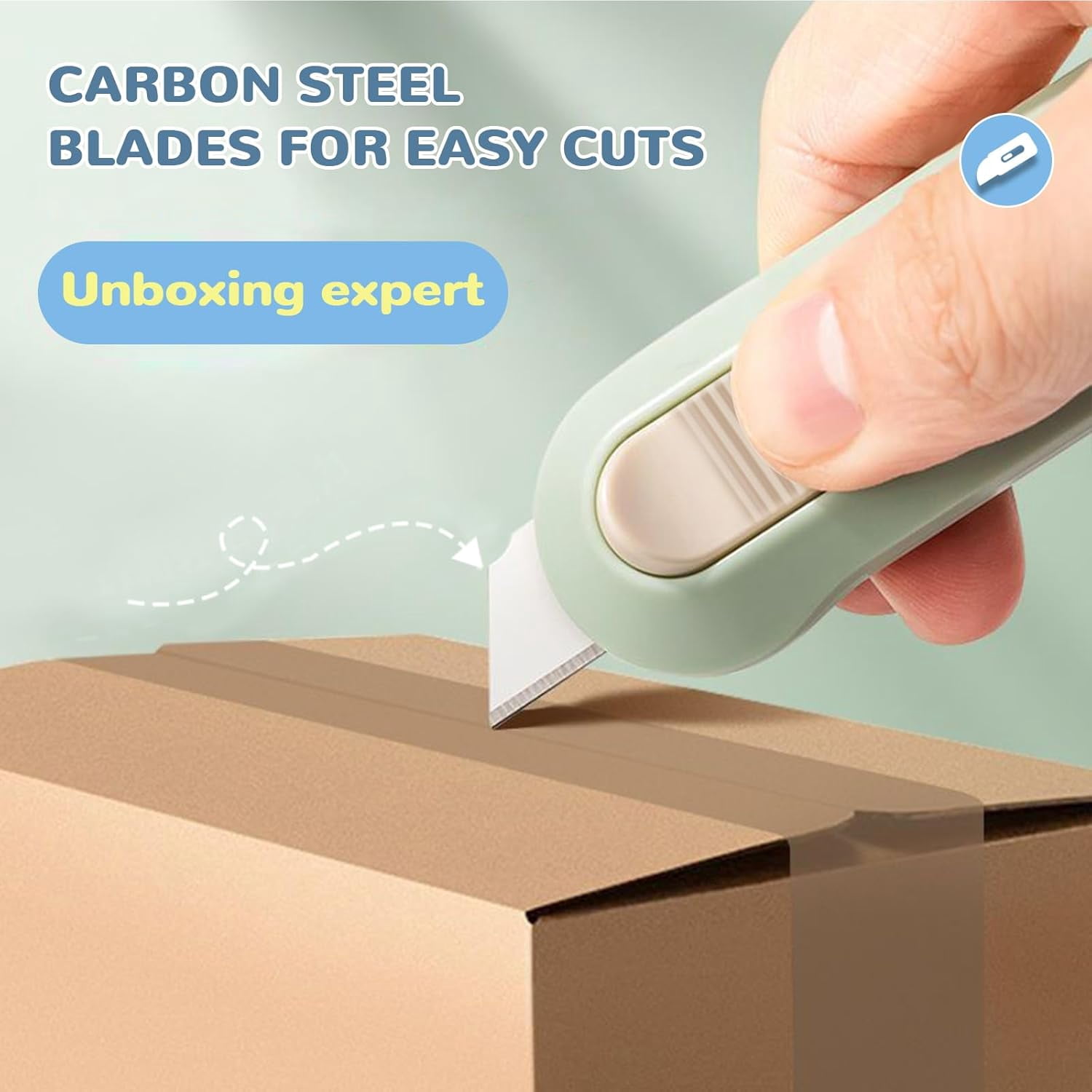 20 pcs Box cutter, box opener cutter Easy Slide Retractable Cute Box Cutter for Office, Home, Crafts, Hobby Use
