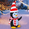 thumbnail image 3 of SEASONBLOW Pingüino navideño inflable con luz LED de 4 pies con bufanda y decoración de dulces para patio, césped, jardín, hogar, fiesta, interior, exterior, decoración navideña, 3 of 5