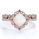 thumbnail image 1 of JeenMata Anillo de Compromiso de 1,50 Uds con Ópalo Arcoíris de Talla Cojín y Moissanita Engastado en Oro Rosa de 18 K sobre Plata, 1 of 6