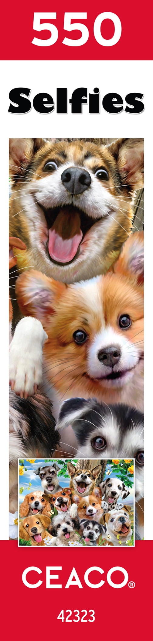 Ceaco - Selfies - Selfie Pups - 550 Piece Interlocking Jigsaw Puzzle